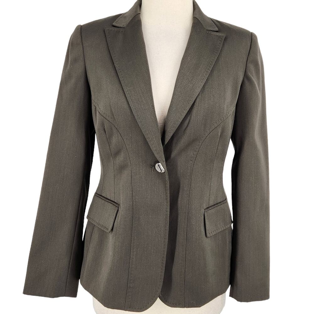 SALE Ann Klein Wool Blend Tailored Single Breasted Blazer Womens Size 2